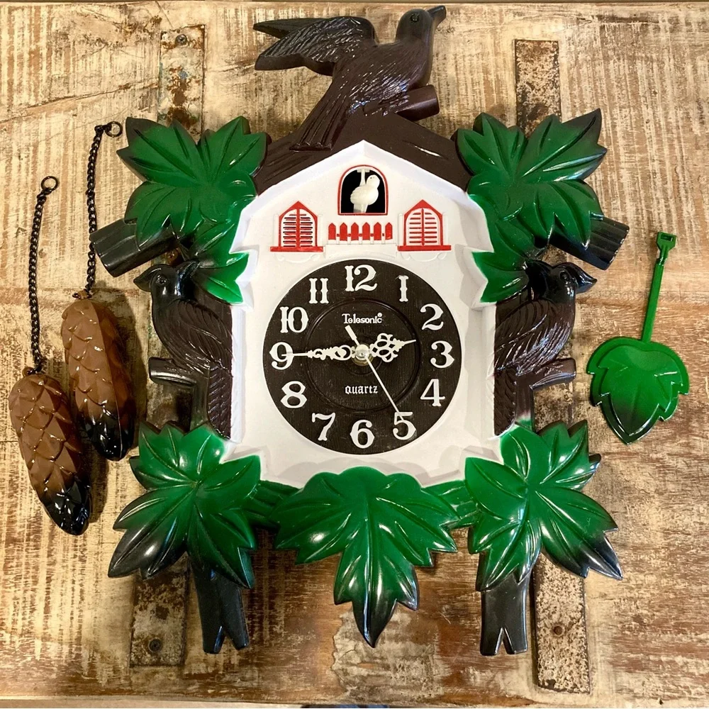 Vintage Plastic Telesonic Cuckoo Clock Broken! Black Forest